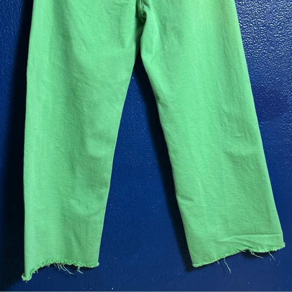 PISTOLA Penny Crop Wide Leg In Green Casual Cotton Sz 27 Pockets Travel Easycare - Picture 10 of 12